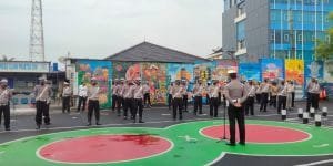 Apel Pagi Satlantas Polres Cilegon di awasi Sipropam