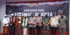Danrem 064/MY Dampingi Kapolda Banten Sambut Kunker Kapolri Ke Kabupaten Pandeglang