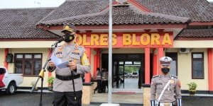 Kapolres Blora Pimpin Apel Gelar Pasukan Operasi Keselamatan Lalu Lintas Candi Tahun 2022