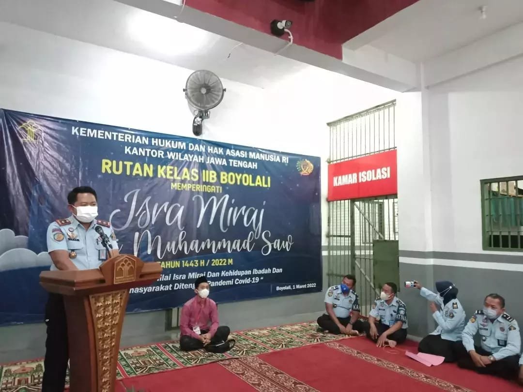 Dzikir Bersama Dalam Rangka Memperingati Isra Mi'raj Tahun 1443 H Di Rumah Tahanan Negara Kelas llB Boyolali