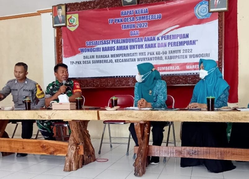 Babinsa Sumberejo Ikuti Sosialisasi Pemberdayaan Perempuan dan Anak