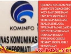 “Viral.!” Anggaran Publikasi di Diskominfo Tanjungpinang Diduga Dinikmati Segelintir Media