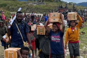 Bansos 10.305 kg dalam Rangka Gagal Panen di Kab. Puncak Papua Sudah Terdistribusi