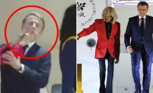 Viral Presiden Prancis Macron “Didorong” Istri Saat Turun Pesawat