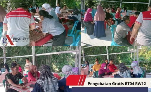 Warga Ikuti Pemeriksaan Kesehatan Gratis di Perumahan TNI Puspa Raya