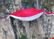 Bendera Merah Putih Raksasa Terbentang Di Tebing, Pecahkan Rekor Muri