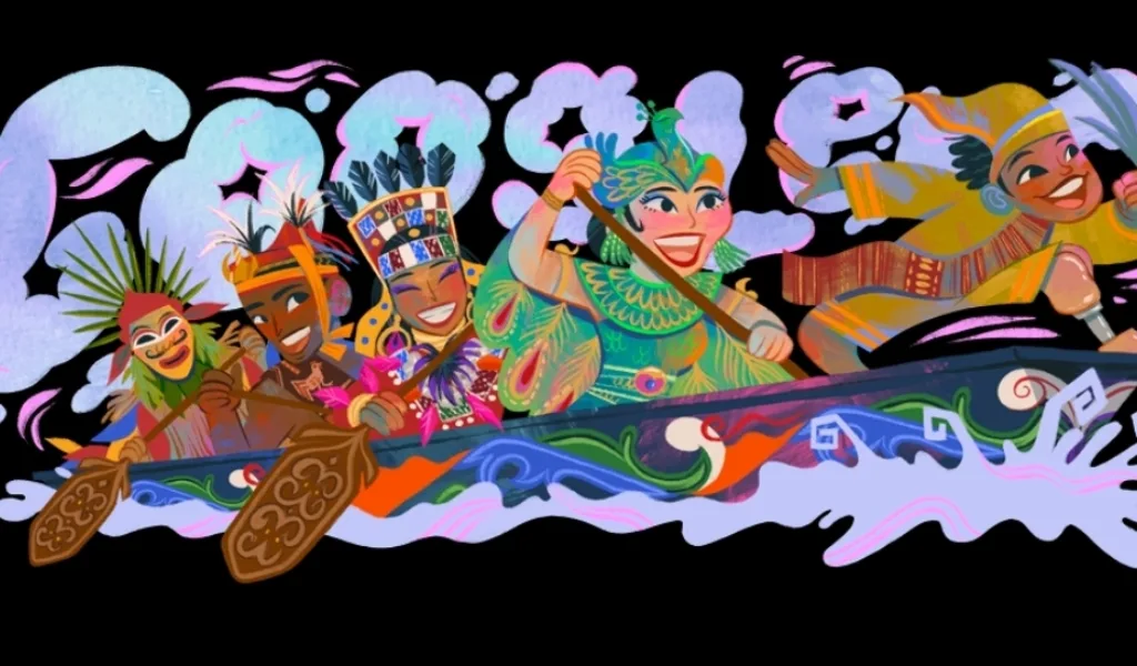 Google Doodle HUT ke-80 RI Angkat Tradisi Pacu Jalur, Jadi Sorotan Dunia