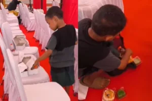 Viral Dua Bocah Pungut Kotak Kue Usai Upacara HUT ke-80 RI